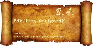 Báling Antigoné névjegykártya